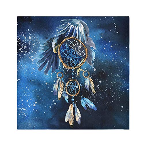 TropicalLife HaJie Servietten Galaxy Space Traumfänger Adler Dinner Serviette Papier Satin Polyester Tuch wiederverwendbar Servietten für Tisch Kinder 50,8 x 50,8 cm, 1 Stück von TropicalLife