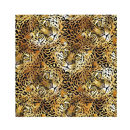 TropicalLife HaJie Servietten Leopardenmuster Dinnerserviette Papier Satin Polyester Tuch wiederverwendbar Servietten für Tischkinder 50,8 x 50,8 cm, 1 Stück von TropicalLife