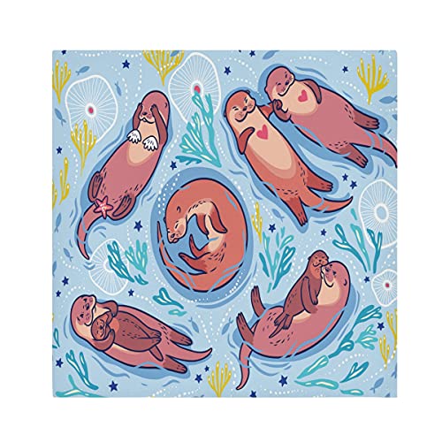 TropicalLife HaJie Servietten, Ozean, Koralle, Seestern, Otter, Tier, Dinner-Serviette, Papier, Satin, Polyester, wiederverwendbare Servietten für Kinder, 50,8 x 50,8 cm, 1 Stück von TropicalLife