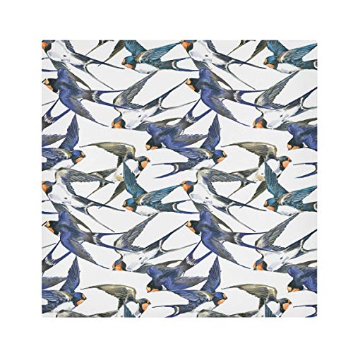 TropicalLife HaJie Servietten Schwalbe Vogel Muster Druck Dinner Serviette Papier Satin Polyester Tuch wiederverwendbare Servietten für Tisch Kinder 50,8 x 50,8 cm, 4 Stück von TropicalLife