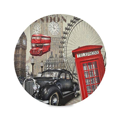 TropicalLife OOWOW Tischsets Runde Tischmatte London Vintage Big Ben Oldtimer Rutschfest Hitzebeständig Waschbar Tischsets für Küche Esstisch Hochzeit Dekor Weihnachten TropicalLife OOWOW Tischsets Runde Tischmatte London Vintage Big Ben Oldtimer Rutschfest Hitzebeständig Waschbar Tischsets für Küche Esstisch Hochzeit Dekor Weihnachten von TropicalLife