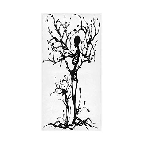 TropicalLife Sugar Skull Tree Print Cotton Hand Towel Soft Breathable Washable Face Towel Guest Fingertip Towel for Kitchen Bathroom Hotel Gym, 30" X 15" von TropicalLife