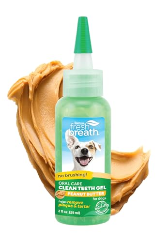 TropiClean Fresh Breath Zahnreinigungsgel für Hunde - Zahnpflege ohne Bürsten - Mundhygiene für Frischen Atem - Entfern Plaque & Zahnstein, Erdnussbutter, 59ml TropiClean Fresh Breath Zahnreinigungsgel für Hunde - Zahnpflege ohne Bürsten - Mundhygiene für Frischen Atem - Entfern Plaque & Zahnstein, Erdnussbutter, 59ml von Tropiclean