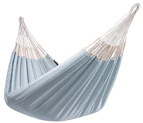 Tropilex Südamerikanische Hängematte Single | Handgefertigt | Fairtrade | Hammock 'Natural' Blue | Flexibel & Belastbar | Perfekt für den Garten, Camping und auf Reisen geeignet von Tropilex