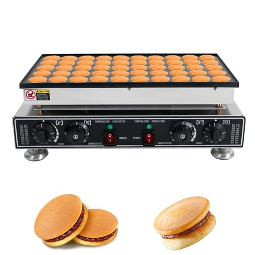 1800 W kommerzieller holländischer Pfannkuchenbäcker, 50-teilige Mini-Pfannkuchenmaschine, antihaftbeschichtete Temperatur- und Zeitregelung von Troqullium