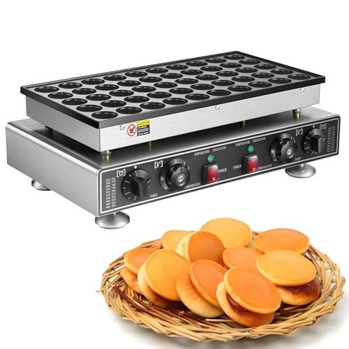 50 STÜCKE Kommerzielle Pfannkuchenmaschine, Mini-Pfannkuchenbäcker 1800 W, Holländischer Poffertjes-Grill, for Die Küche Zu Hause, Restaurant, Snack-Dessert von Troqullium