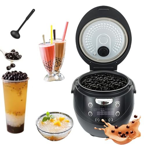Gewerblicher Perlenkocher, 6 l automatischer Bubble Tea Maker, Smart Touch Control und Verbrühschutzgriff, 900 W antihaftbeschichteter Boba-Kocher for Tapiokaperlen, Milchtee und Desserts von Troqullium