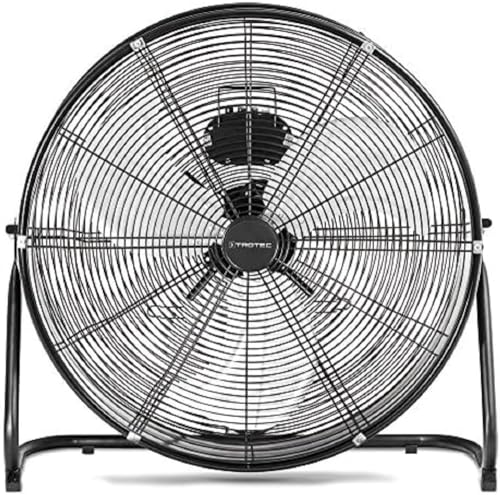 TROTEC Bodenventilator TVM 24 D – 124 Watt, Neigungswinkel 135°, 3 Stufen, Ø 60 cm, kippfester Stand, leise, Schwarz von TROTEC