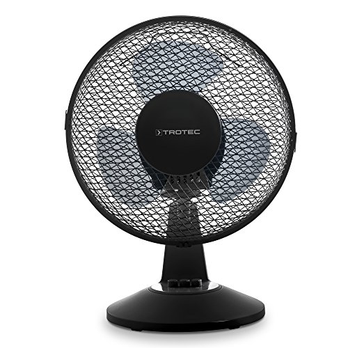 TROTEC Tischventilator TVE 11 – 25 Watt, oszillierend 80°, 2 Stufen, Ø 23 cm, sehr leise, schwarz von TROTEC