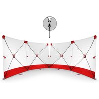 VarioScreen-Sichtschutzwand 4*180*180 mittig teilbar Rot von Trotec