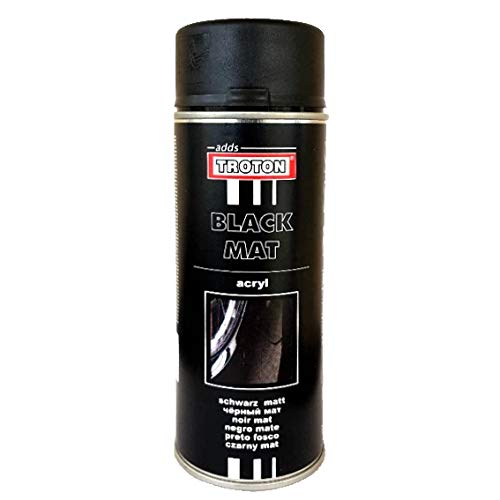 TROTON 1K RAL9005 ACRYLLACK LACK SPRAY 400ml SCHWARZ MATT ACRYL AUTOFARBE FARBE AUTOLACK SPRÜHLACK SPRÜHDOSE (1) von Troton