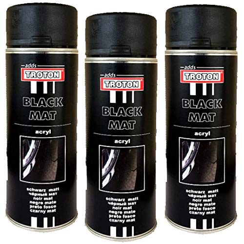 TROTON 1K RAL9005 ACRYLLACK LACK SPRAY 400ml SCHWARZ MATT ACRYL AUTOFARBE FARBE AUTOLACK SPRÜHLACK SPRÜHDOSE (3) von Troton