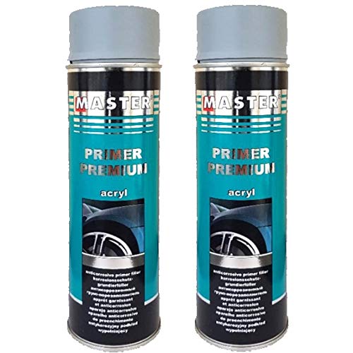 Troton Füller 1K GRAU 2 x 500ml PREMIUM PRIMER KORROSIONSCHUTZ SPRAY GRUNDIERUNG ACRYL FÜLLER HAFTGRUND AUTO PRIMER von Troton