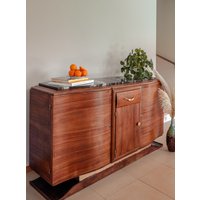 Vintage Buffet Konsole Nachgearbeitet Holz Marmor Art Deco Kontakt Für Lieferung Quote von TrouvebyStacey