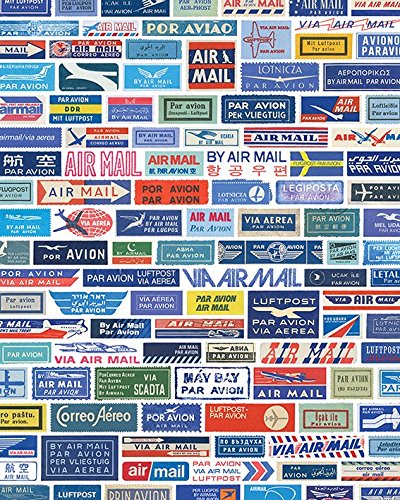 Troy Litten Kunstdruck auf Leinwand, Motiv Airmail, 40 x 50 cm, Polyester, Mehrfarbig von Troy Litten