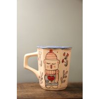 Bär Tasse, Bär, Individuelles Geschenk, Bestfriend Blau Glasierte Handgemachte Teetasse, Geburtstagsgeschenk Bär Tasse, Bär, Individuelles Geschenk, Bestfriend Blau Glasierte Handgemachte Teetasse, Geburtstagsgeschenk von TroyGiftShop