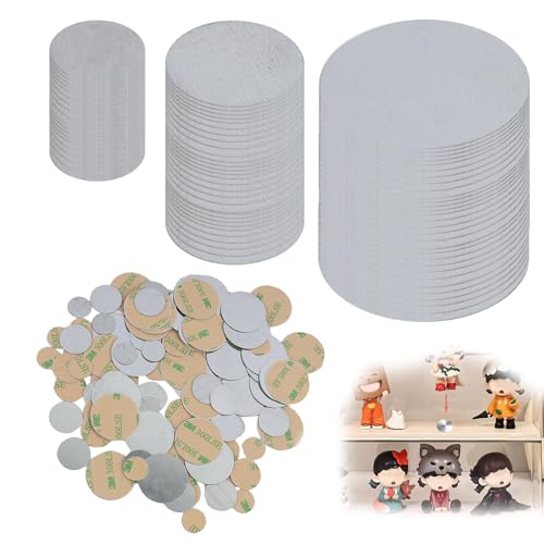 100 Pcs Selbstklebende Metallplättchen, Metallplättchen Selbstklebend für Tonie Set in 3 Größen (20x15mm, 40x20mm, 40x30mm), 0,3 mm Dünn Enthält Keine Magnete Bitte mit Magneten Verwenden von Trpoey
