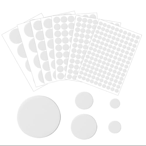 354 Stück Weiß Schraubenabdeckung Selbstklebend, Rund Selbstklebende Schrauben Abdeckkappen, Ø12mm/15mm/21mm/30mm/50mm wasserdichte Schraubenloch Aufkleber für Wandschränke Schreibtische Möbel von Trpoey