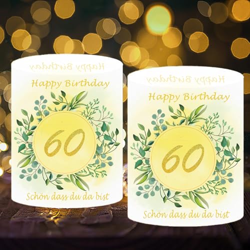 Trrrioosy 12 Stück Windlicht Tischdeko 60 Geburtstag Mann Frau Deko 60. Geburtstag mit Schön Das Du Da Bist für Kerzen Trrrioosy 12 Stück Windlicht Tischdeko 60 Geburtstag Mann Frau Deko 60. Geburtstag mit Schön Das Du Da Bist für Kerzen von Trrrioosy