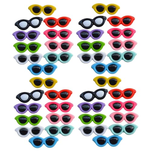40pcs Mini Sonnenbrille, Cartoon Buntes Flatback -Harz -Charme Süßes Schmuck Verzierungen für DIY Hair Clip Phone Hülle Ornament Gläser Rahmen von Trrymbbe