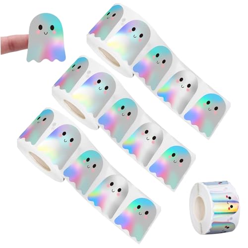 Halloween-Aufkleber, 3 Roll/1500pcs 1, 50 Zoll niedliche Boo Ghost Holiday Aufkleber, wasserdichte selbstklebende Halloween-Dekor für Partyversorgungsgeschenke Dekor Halloween-Aufkleber, 3 Roll/1500pcs 1, 50 Zoll niedliche Boo Ghost Holiday Aufkleber, wasserdichte selbstklebende Halloween-Dekor für Partyversorgungsgeschenke Dekor von Trrymbbe