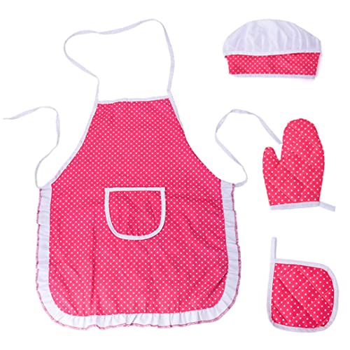 Kinderkoch Kostüm Set Kinder backen Schürze mit Taschenkindkoch Cooking Hut Mitt Kit 4pcs Kinderkoch Kostüm Set von Trrymbbe