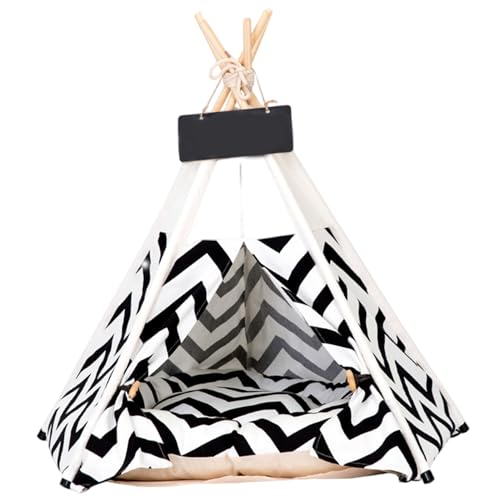 PET Tepee, 20x20x24 Zoll Hundezeltbett mit weichem Kissen und Brett, waschbarer tragbar PET Tepee, 20x20x24 Zoll Hundezeltbett mit weichem Kissen und Brett, waschbarer tragbar von Trrymbbe