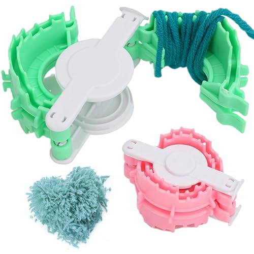 Pom Pom Maker, 2pcs Herzform Pompom Maker, Garnspinner für Kinder und Erwachsene, für Garn-, Flusenkugel-, Gewebe-, Strick- und Handwerksprojekt (klein + groß) Spinner von Trrymbbe