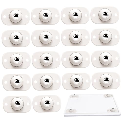 Selbstkleber Caster Räder 18pcs Edelstahl 360º Mini Caster Räder Stumm und tragend für Mülldose, Aufbewahrungsbox, kleine Möbel von Trrymbbe