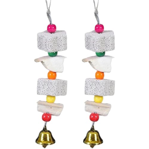 Trrymbbe 2pcs Papageienspielzeug, 7, 3 Zoll Cuttlebone Vogelschnabel Schleifstein mit von Trrymbbe