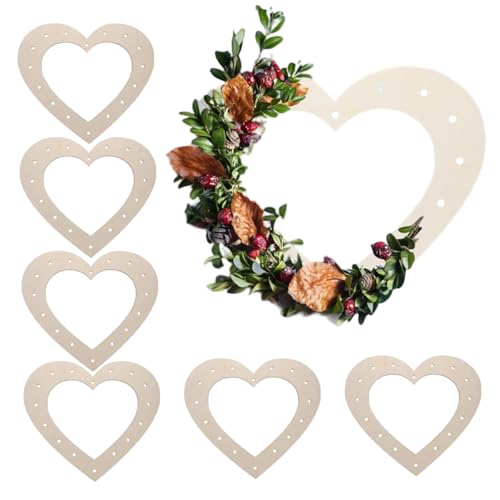 Trrymbbe 6pcs Kranzbretter mit Löchern 13x12 unvollendetes hölzernes Herz Formkranz Rahmen Dekorative DIY Hängende Blumenreihe für Halloween, Weihnachten, Haus, Tür und Wanddekor Halloween Trrymbbe 6pcs Kranzbretter mit Löchern 13x12 unvollendetes hölzernes Herz Formkranz Rahmen Dekorative DIY Hängende Blumenreihe für Halloween, Weihnachten, Haus, Tür und Wanddekor Halloween von Trrymbbe