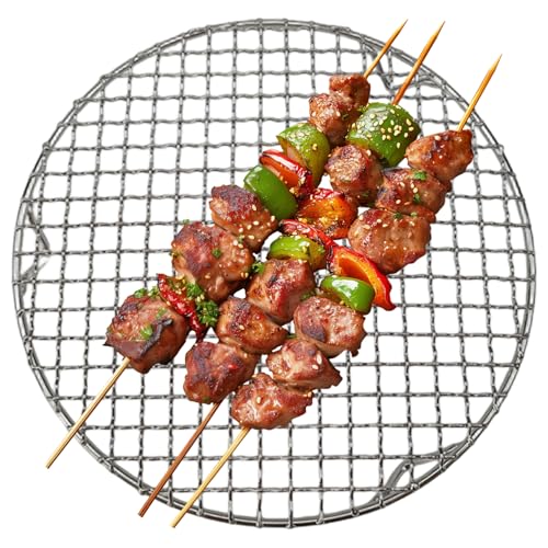 Trrymbbe Edelstahlgrill-Rost, 7, 9-Zoll-Runde Grillrost, hitzebeständige Kühlwerkzeuge mit Stützfüßen zum Backen, Kochen, Dämpfen, Grillen von Ofenstange von Trrymbbe