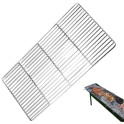 Trrymbbe Grill Rack 20x12 Edelstahlgrill Gitter mit Vosennetz mit V-förmiger Fuß Austausch Mehrzweck-Netz-Grillzubehör Gitter Ersatz von Trrymbbe