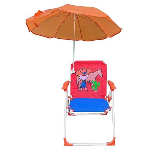 Trrymbbe Kids Beach Chair with Umbrella, Foldable & Detachable Outdoor Chair with Canopy & Cartoon Pattern Portable for Beach Pool Park Garden Yard, Cowboy Trrymbbe Kids Beach Chair with Umbrella, Foldable & Detachable Outdoor Chair with Canopy & Cartoon Pattern Portable for Beach Pool Park Garden Yard, Cowboy von Trrymbbe