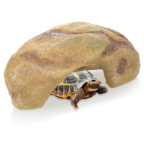 Trrymbbe Reptilienhaut, 6x3x2 Zoll Harz Simulation Rock Reptile Tank Accessoires, Aquariumdekor für Eidechsenschildkröten Amphibien Fisch mehr Schildkrötenpanzerzubehör von Trrymbbe