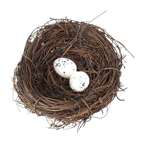 Trrymbbe Vogelnest, simuliert Rattan gewebte Vögel Nest, Natrual realistische 4 -Zoll -Vogelnester mit 2 Eiern für Garten Yard Home Party Ostern Dekor Dekor Trrymbbe Vogelnest, simuliert Rattan gewebte Vögel Nest, Natrual realistische 4 -Zoll -Vogelnester mit 2 Eiern für Garten Yard Home Party Ostern Dekor Dekor von Trrymbbe