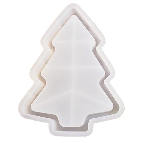 Weihnachts-Silikonformen, baumförmige Gericht Weihnachtsharzform, flexible Easy Freisetzung Baumform Nicht-Stickepoxidharzformen Tablett für Schmuckstapfenschale Herstellung Epoxid von Trrymbbe