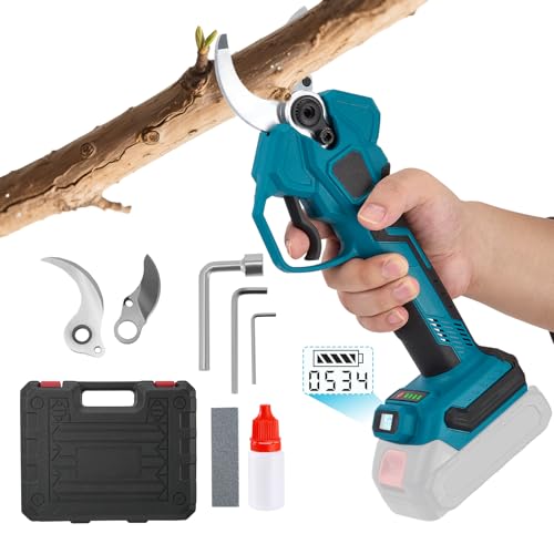 Professionelle Akku Astschere,40 mm Gartenschere mit LCD-Display Elektrische Gartenschere mit 800W bürstenlosem Motor Akku-Baumschere4-stufige Schnittdurchmessereinstellung Gärtner & Obstbauern Presse von Trsaow