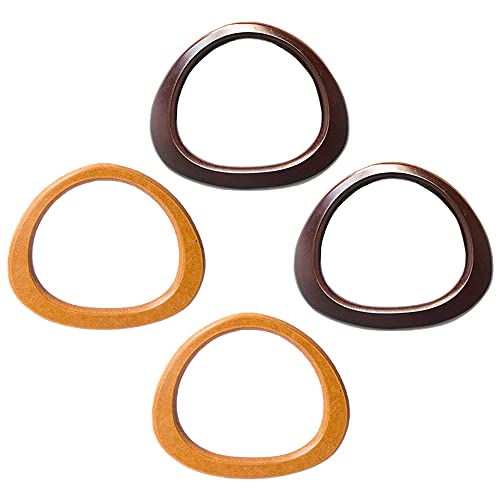 Trsnzul Holzhandtaschengriff 4 Stücke D-Form Handtasche Griff Taschengriffe Holz Ersatz Tasche Griff Zubehör DIY Taschenherstellung Ersatz Zubehör 4 Pack Holzhandtaschengriff Strohsack von Trsnzul