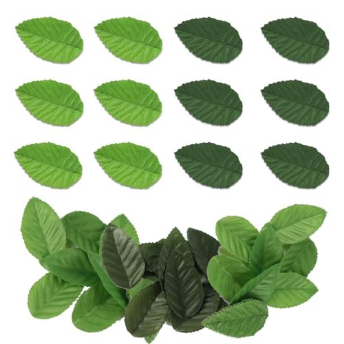 Trsnzul Künstliche Seidenblätter 200 Stück Gefälschtes Grünes Laub Künstliche Blätter Gefälschtes Grünes Blätter Grün Blätter Grün Kunstblätter Deko Gefälschten Blättern Blätter Deko für DIY von Trsnzul