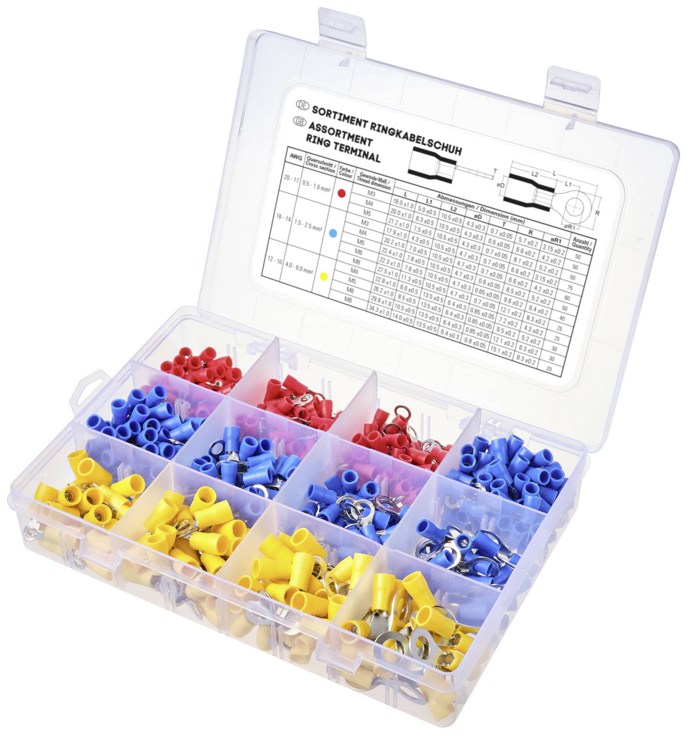 Tru Components Ringkabelschuh Sortiment Verbinder Teilisoliert 0.5mm² 6mm² 505   B-Ware von Tru Components