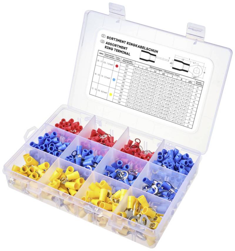 Tru Components Ringkabelschuh Sortiment Verbinder Teilisoliert 0.5mm² 6mm² 505   B-Ware von Tru Components