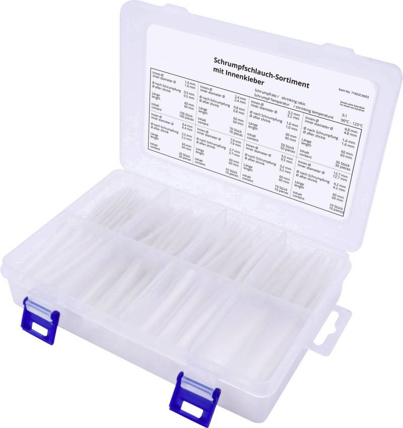 Tru Components T1902 Ca003 Schrumpfschlauchsortiment Transparent Schrumpfrate:3:1 B-Ware von Tru Components