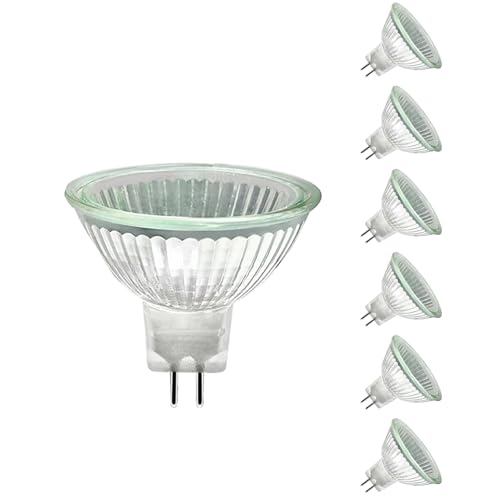 Trubuyware MR16 Halogen leuchtmittel 20 Watt, MR16 12V 20W Halogenstrahler Dimmbar, 2700K Warmweiß Halogen Spot Glühbirnen für Deckenbeleuchtung, 6 Stück von Trubuyware