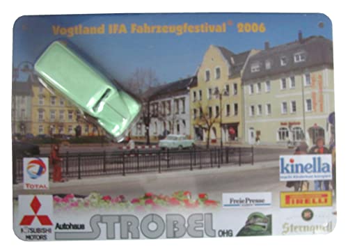 Vogtland IFA Fahrzeugfestival Nr.07 - Fahrzeugfestival 2006 - Framo V 501 - Pkw auf Blechschild 16 x 11,5 cm von Truck