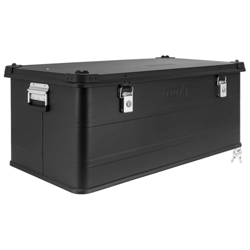 Trucky Aluminium Box mit Deckel Alu Kiste Alukiste Auswahl Transportbox Metallbox Aufbewahrungsbox Boxen Abschliessbar Metallkiste, Größe:Schwarz 140 L von Trucky