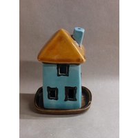 Räucherhäuschen Kleines Haus Als Deko in Blau Räucherhäuschen Kleines Haus Als Deko in Blau von TrudesART