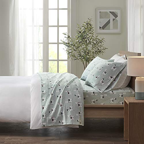 Sleep Philosophy True North Gemütliches Flanell-Bettwäsche-Set, 100% Baumwolle, Neuheit, Druck, Tiere, Sterne, niedlich, ultraweich, kaltes Wetter, 3-teilig von Sleep Philosophy