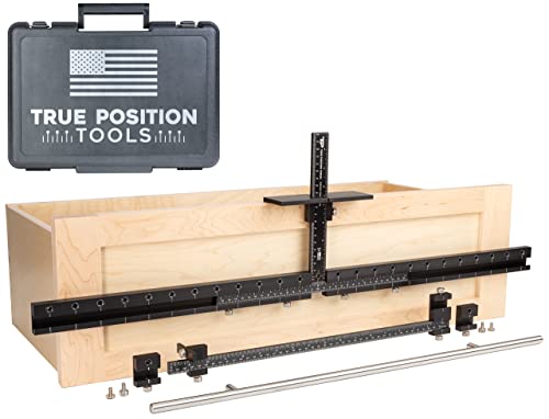 MAX Cabinet Hardware Jig – Installieren Sie lange Züge und Regalstiftlöcher – hergestellt in den USA – von True Position Tools kalibriert von True Position Tools