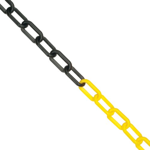 True Products b1021b 25 m x 6 mm Kunststoff Absperrkette Link Sicherheit Dekorative Zaun, gelb und schwarz von True Products